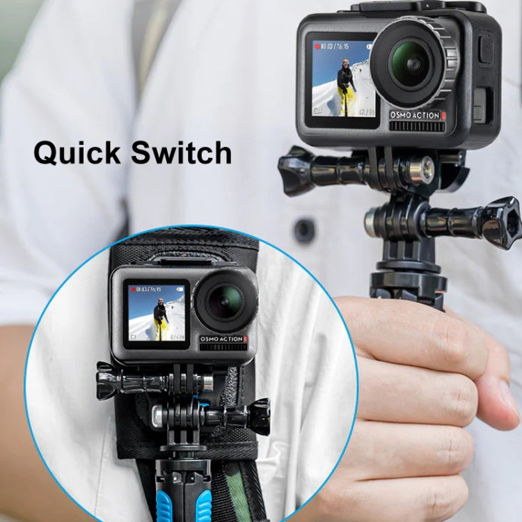 TELESIN GP-MTB-T02-BK Sports Camera Double Head J-Buckle Backpack Quick Release Conversion Accessory, J-Buckle