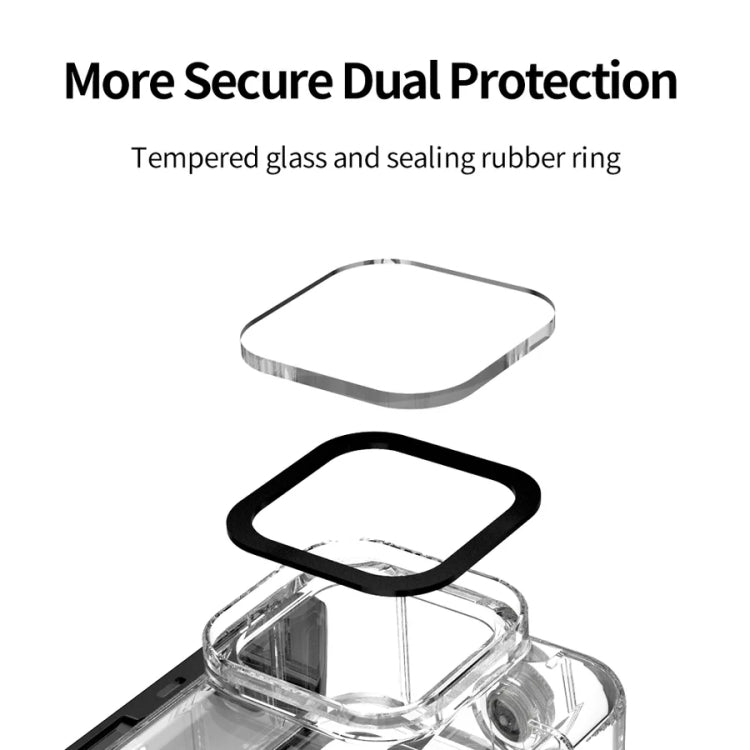 TELESIN GP-WTP-901 45m Diving Shell, For GoPro HERO12 Black / HERO11 Black / HERO10 Black / HERO9 Black, Single Shell, Shell+Filter Set