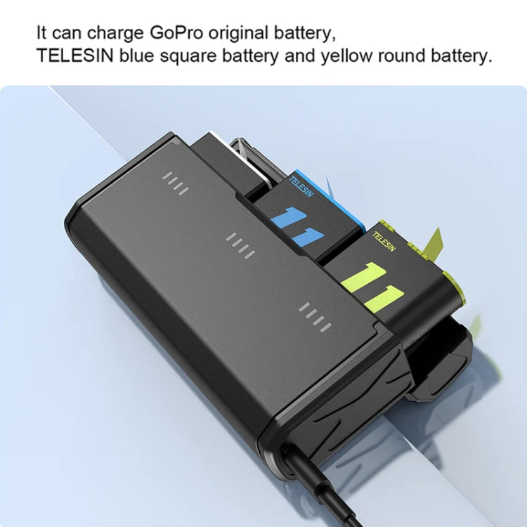 TELESIN GP-HPB-012 Pocket Multifunctional Storage Charging Box For GoPro HERO12 Black / HERO11 Black / HERO10 Black / HERO9 Black, GP-HPB-012
