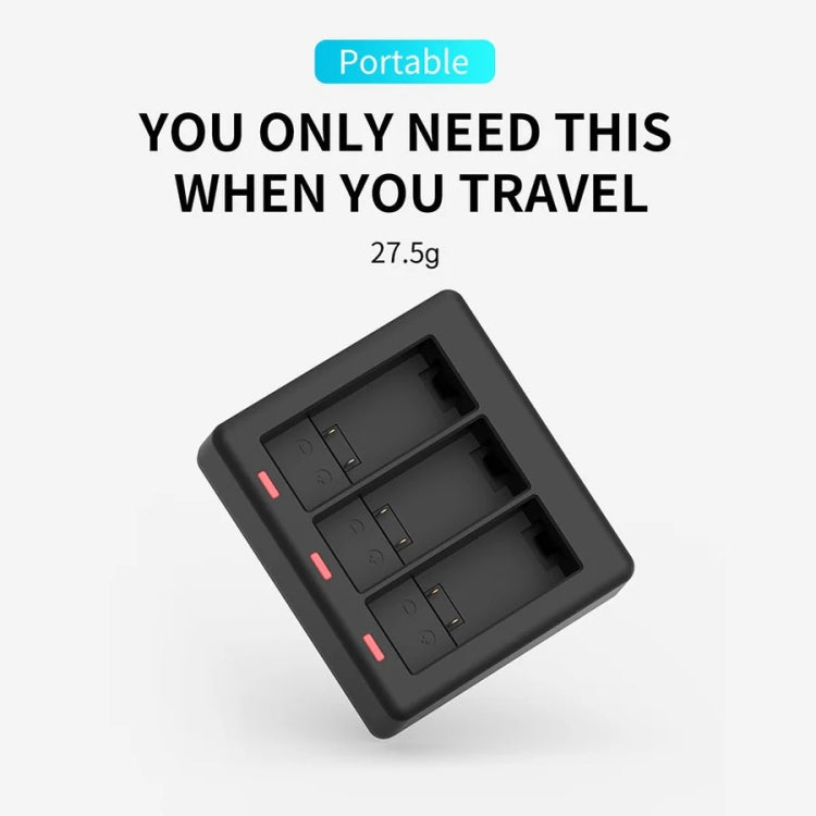 TELESIN GP-BCG-902 Battery 3 Slots Charger For GoPro HERO12 Black / HERO11 Black / HERO10 Black / HERO9 Black, GP-BCG-902