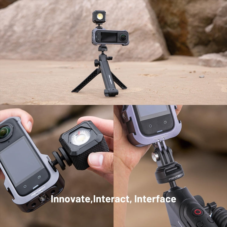 For Insta360 X4 PGYTECH P-55A-010 Metal Rabbit Cage Aluminum Expanding Protective Bezel With Lens Case