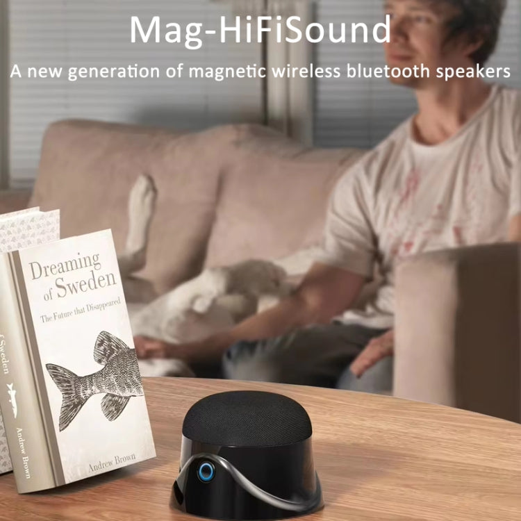 Magnetic Wireless Bluetooth Speaker Subwoofer Mini Portable TWS Mobile Phone Speaker, CQ01 White, CQ01 Black
