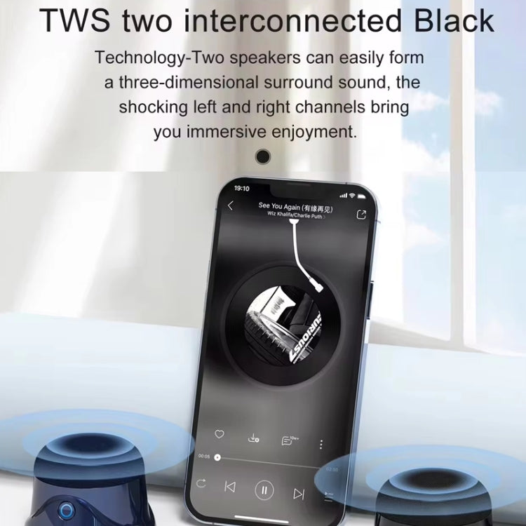 Magnetic Wireless Bluetooth Speaker Subwoofer Mini Portable TWS Mobile Phone Speaker, CQ01 White, CQ01 Black