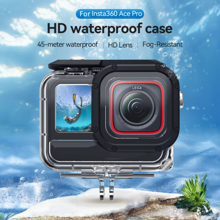 For Insta360 Ace Pro Camera TELESIN 45m Waterproof Case Underwater Diving Housing Cover, Waterproof Case