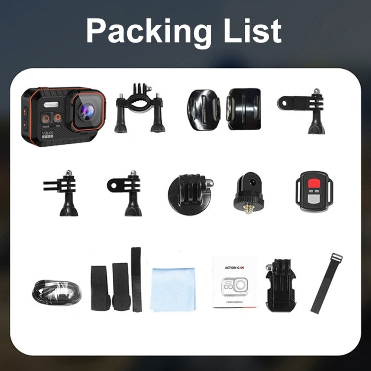 SC002 4K/60FPS IP68 Waterproof WiFi HD Mini Outdoor Sports Diving Camera, Black+32G, Black+64G, Black+128G