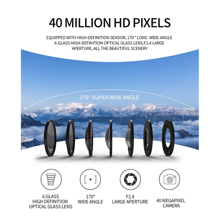 SC002 4K/60FPS IP68 Waterproof WiFi HD Mini Outdoor Sports Diving Camera, Black+32G, Black+64G, Black+128G