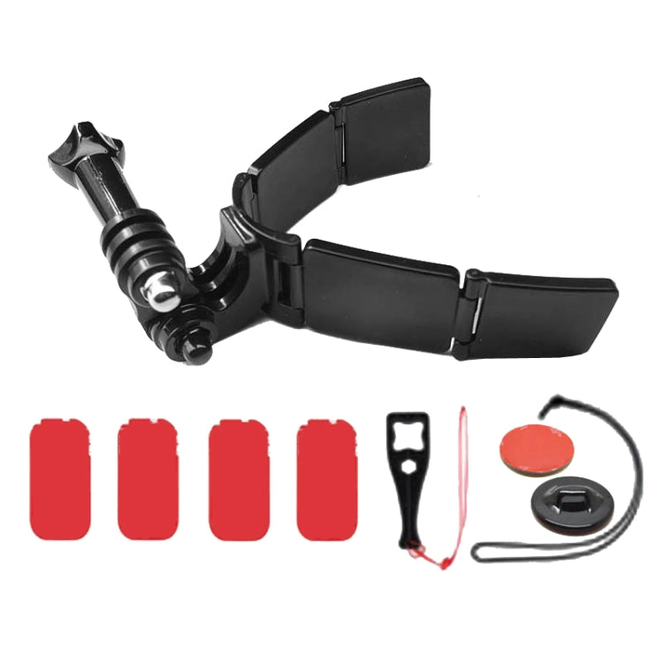 TUYU Motorcycle Integrated Hinged Helmet Chin Sports Camera Mounting Bracket, With 2 Stickers, With 4 Stickers