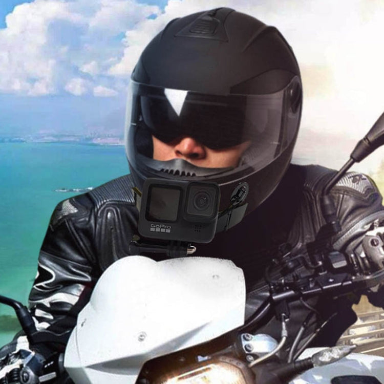 TUYU Motorcycle Integrated Hinged Helmet Chin Sports Camera Mounting Bracket, With 2 Stickers, With 4 Stickers