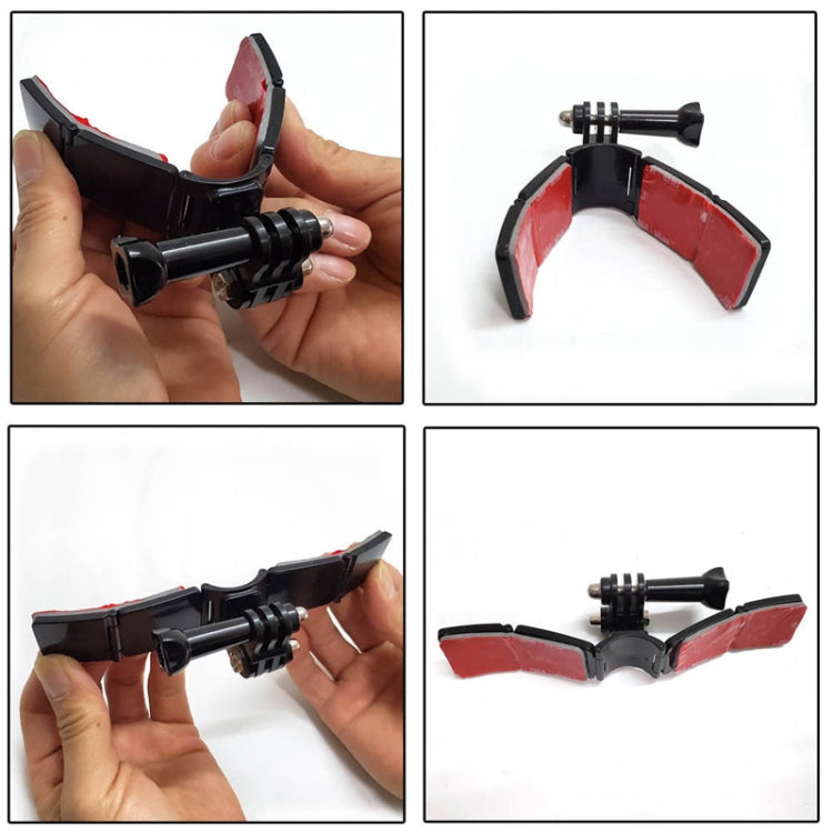 TUYU Motorcycle Integrated Hinged Helmet Chin Sports Camera Mounting Bracket, With 2 Stickers, With 4 Stickers