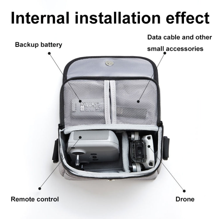 For DJI Mini 4 Pro Baona BN-H016 Portable Waterproof Crossbody Drones Storage Bag, Grey, Black