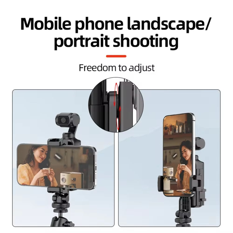 For DJI Osmo Pocket 3 Phone Holder Expansion Bracket With 3 Cold Shoe Port