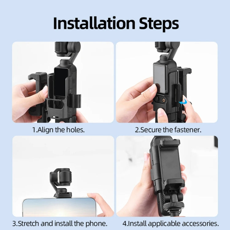 For DJI Osmo Pocket 3 Phone Holder Expansion Bracket With 3 Cold Shoe Port