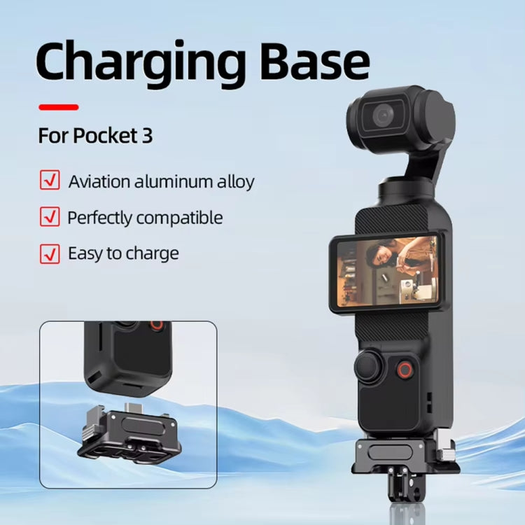 For DJI OSMO Pocket 3 Camera Charging Base Quick Release Mount Adapter With 1/4 Inch Hole, Only Base, With Tripod