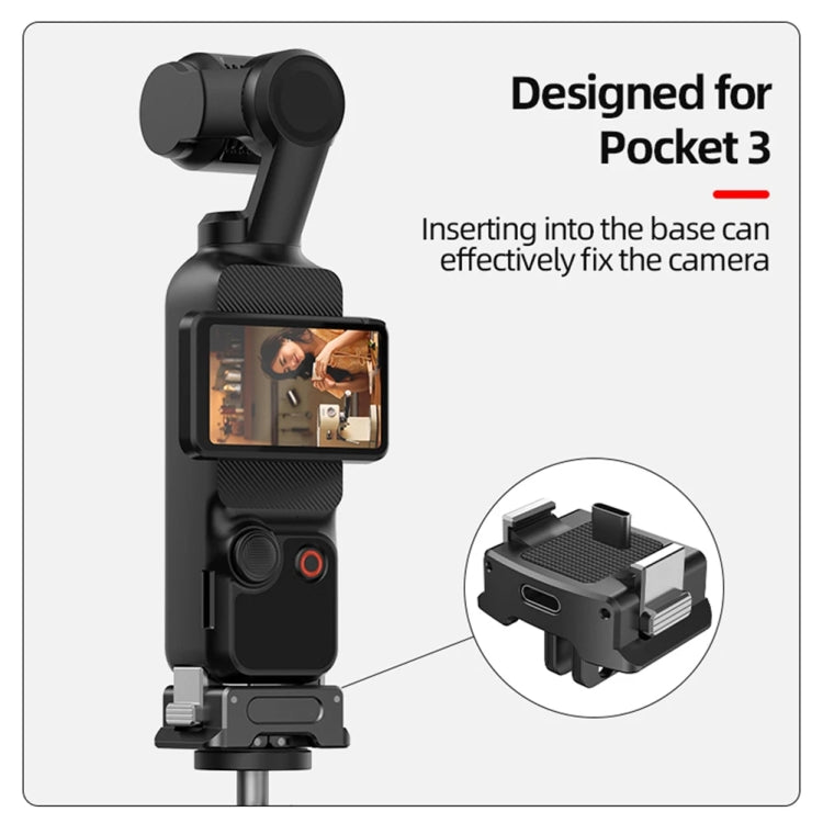 For DJI OSMO Pocket 3 Camera Charging Base Quick Release Mount Adapter With 1/4 Inch Hole, Only Base, With Tripod