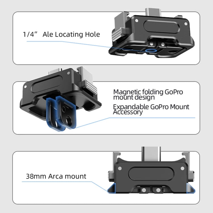 For DJI OSMO Pocket 3 Camera Charging Base Quick Release Mount Adapter With 1/4 Inch Hole, Only Base, With Tripod