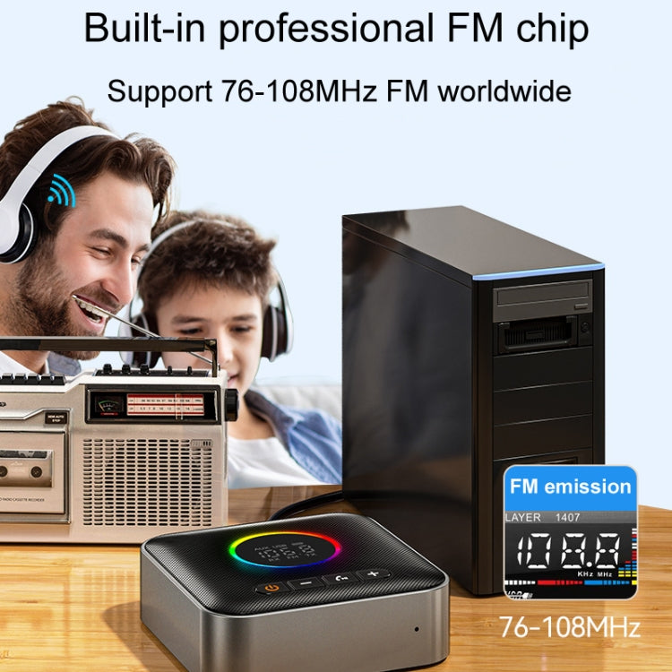 OMS-M10 Bluetooth 5.4 Adapter Audio Receiver FM Transmitter U Disk 3 In 1, OMS-M10