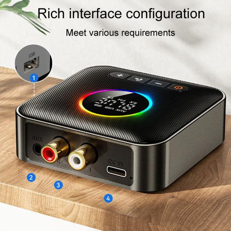 OMS-M10 Bluetooth 5.4 Adapter Audio Receiver FM Transmitter U Disk 3 In 1, OMS-M10