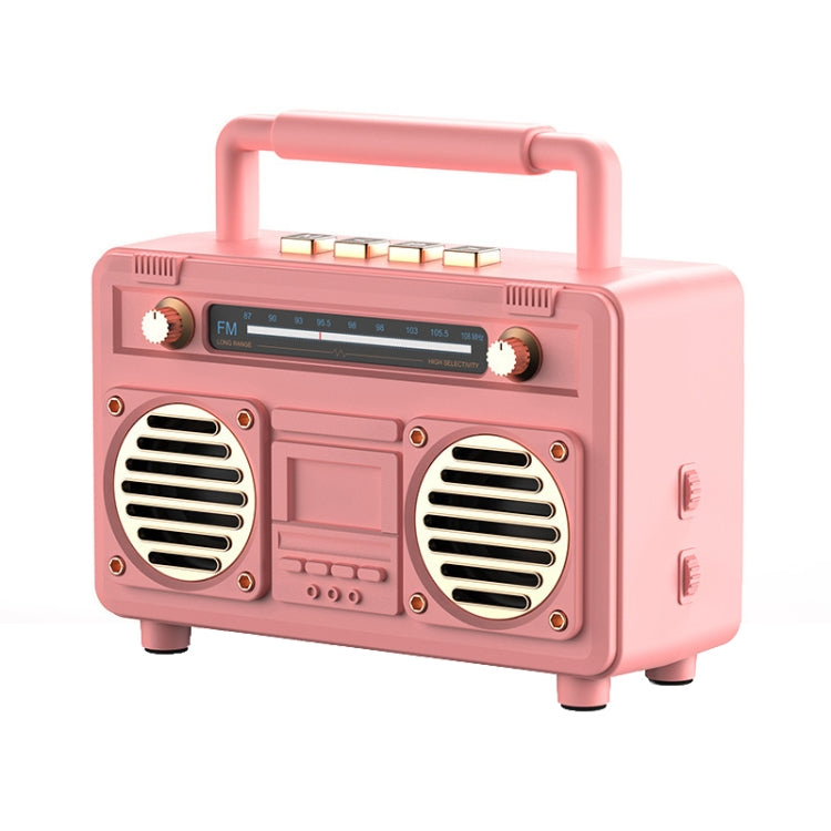 BT21 Retro USB Flash Drive FM Radio Wireless Bluetooth Speaker, Rosewood, Pink, Black, Red