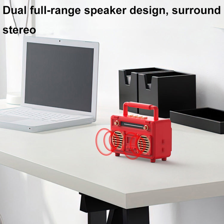 BT21 Retro USB Flash Drive FM Radio Wireless Bluetooth Speaker, Rosewood, Pink, Black, Red