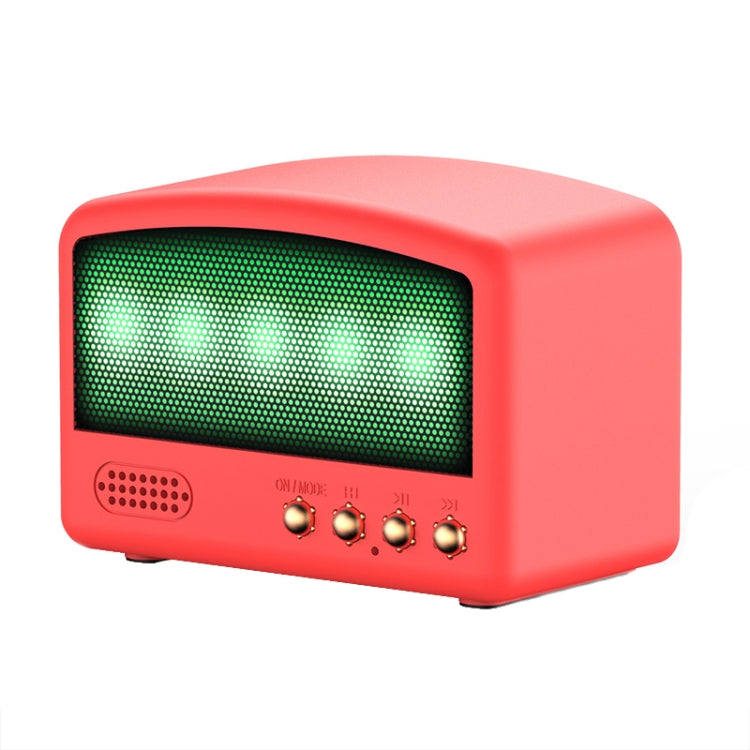 BT11-D Mini Card USB Flash Drive FM Radio Retro Wireless Bluetooth Speaker, Pearwood, Red, Pink, Blue