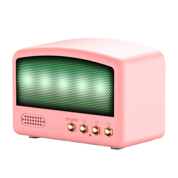 BT11-D Mini Card USB Flash Drive FM Radio Retro Wireless Bluetooth Speaker, Pearwood, Red, Pink, Blue