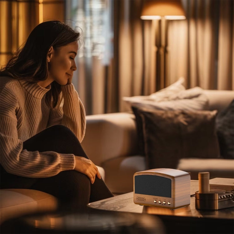 BT11-D Mini Card USB Flash Drive FM Radio Retro Wireless Bluetooth Speaker, Pearwood, Red, Pink, Blue