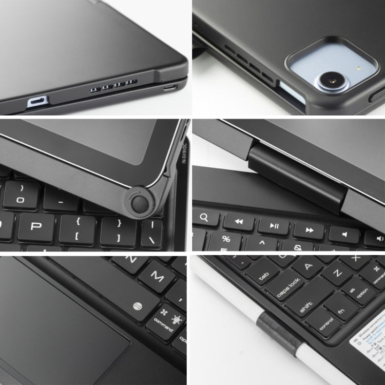 Étui clavier Bluetooth rotatif à 360 degrés avec rétroéclairage pour iPad Air 11 (2024), Air 5, Air 4 (10.9), Pro 11 (2022), 2021, 2020 et 2018, iPad Air 11 (2024), Air 5, Air 4 (10.9), Pro 11, iPad Air 11 (2024), Air 10.9, Pro 11
