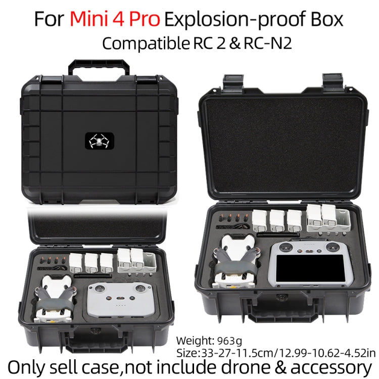 For DJI Mini 4 Pro Drone Suitcase Explosion-proof Box Compatible with RC 2 & RC-N2, Style 1
