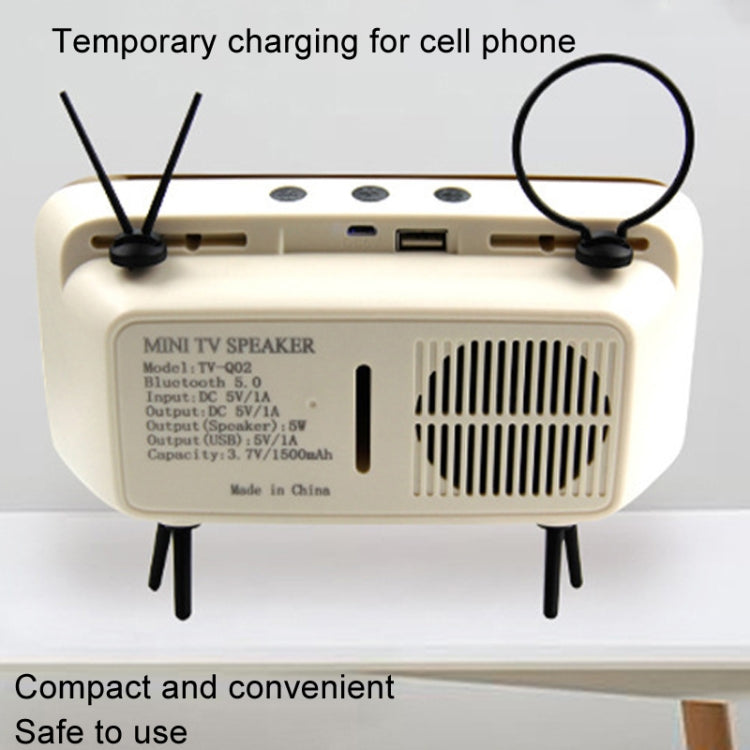 Retro Small TV Desktop Cell Phone Holder With Bluetooth Speaker Player, With Bluetooth Speaker