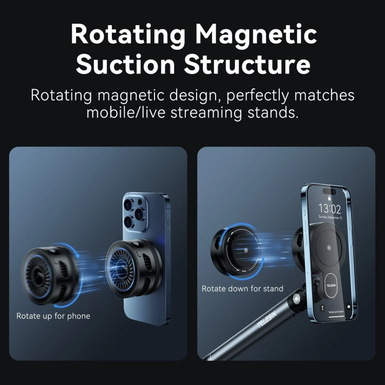 TELESIN Magnetic Phone Cooler Radiator For Live Streaming, With Wireless Charging, Without Wireless Charging