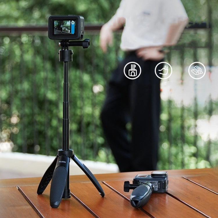 TELESIN Mini Selfie Stick Quick Release Tripod 15-40cm Adjustable Bracket For Sports Camera, S1-MNP-02