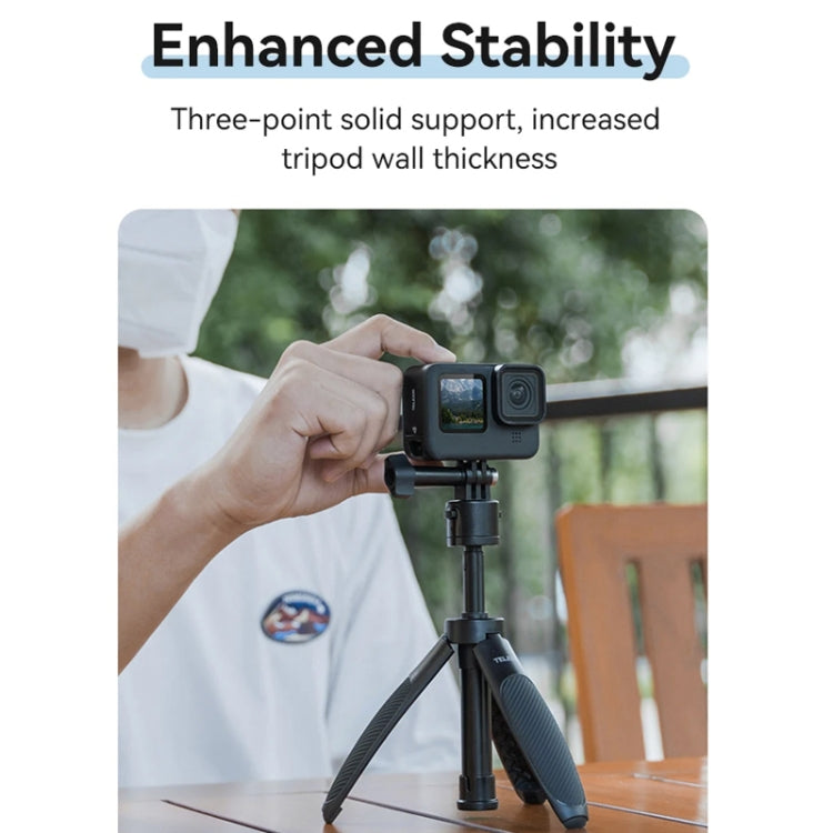 TELESIN Mini Selfie Stick Quick Release Tripod 15-40cm Adjustable Bracket For Sports Camera, S1-MNP-02