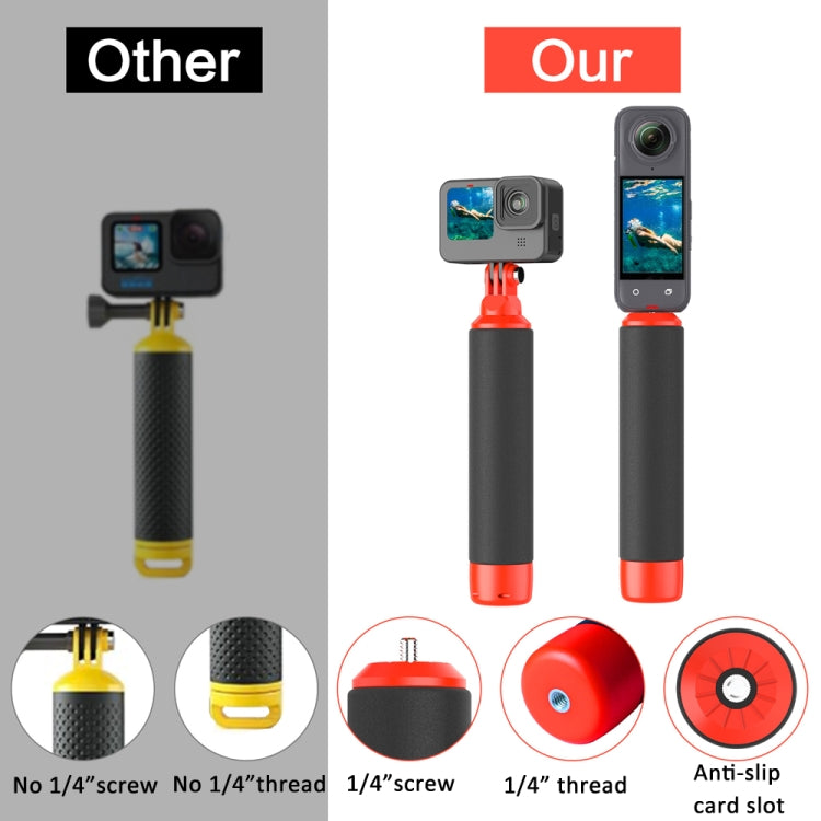 Water Floating Grip with 1/4 Inch Screw and Thread For Action Camera Accessories, Water Floating Grip