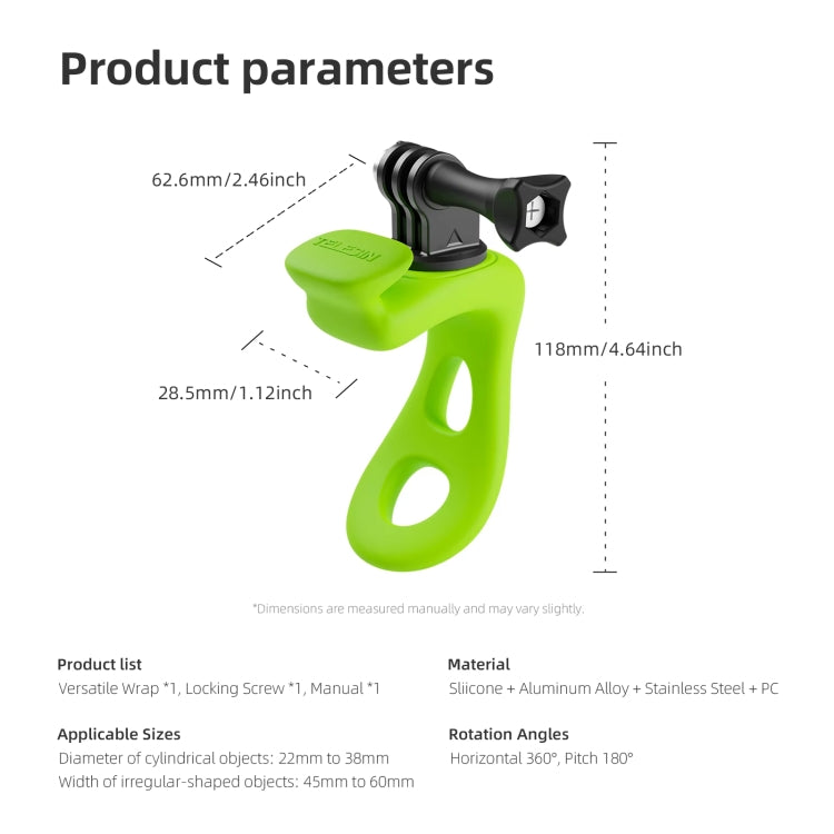 TELESIN Action Camera Mount Silicone Adjustable Bracket