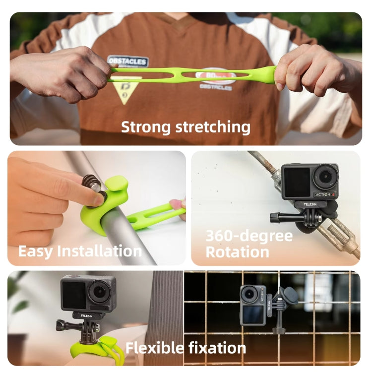 TELESIN Action Camera Mount Silicone Adjustable Bracket
