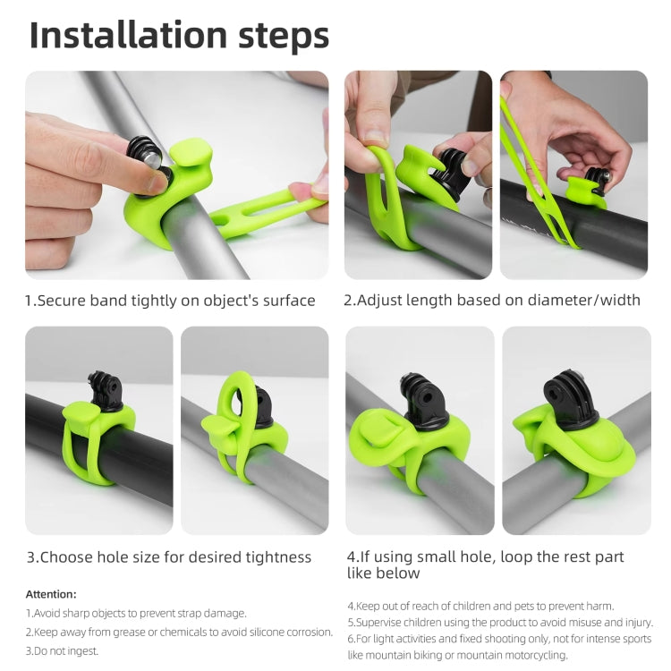 TELESIN Action Camera Mount Silicone Adjustable Bracket