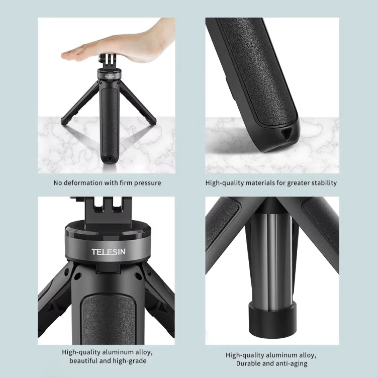 TELESIN  Universal Mini Desktop Selfie Tripod for Sports Camera 13.4-25.5cm Height Adjustable, GP-MNP-092-X
