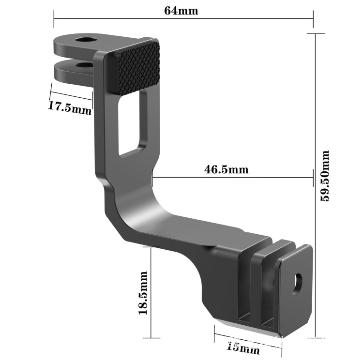 Universal  Vertical Shooting Centering Arm Bracket For Action Camera, Only Bracket AL19A, With 2pcs Long Screw AL19A