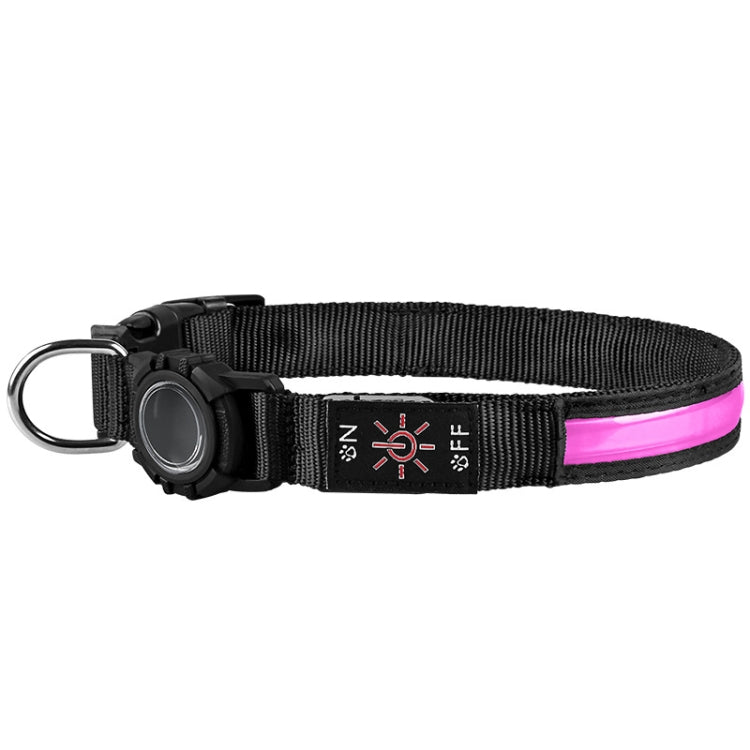 For AirTag 2nd Gen / AirTag 1st Gen Dog Collar LED Waterproof Quick Release Collar, S, M, L