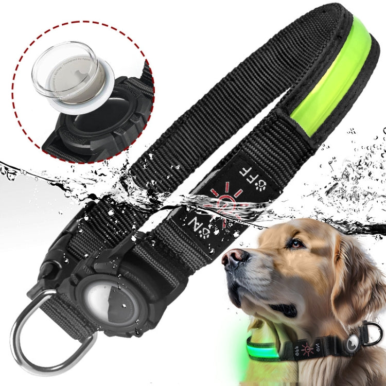 For AirTag 2nd Gen / AirTag 1st Gen Dog Collar LED Waterproof Quick Release Collar, S, M, L