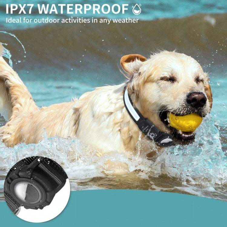 For AirTag 2nd Gen / AirTag 1st Gen Dog Collar LED Waterproof Quick Release Collar, S, M, L