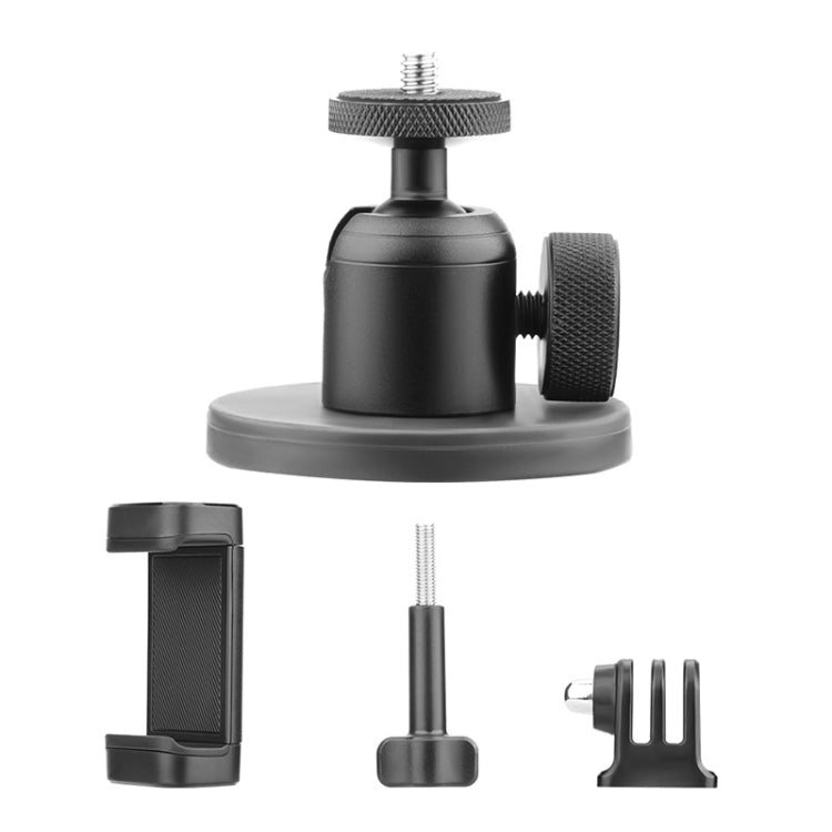 Magnetic Aluminum Alloy Ball Head Mount for Sports Cameras and Mobile Phones