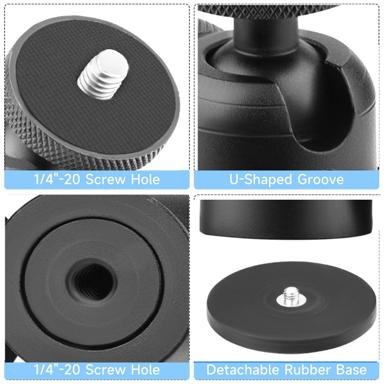 Magnetic Aluminum Alloy Ball Head Mount for Sports Cameras and Mobile Phones