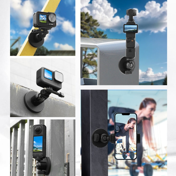 Magnetic Aluminum Alloy Ball Head Mount for Sports Cameras and Mobile Phones