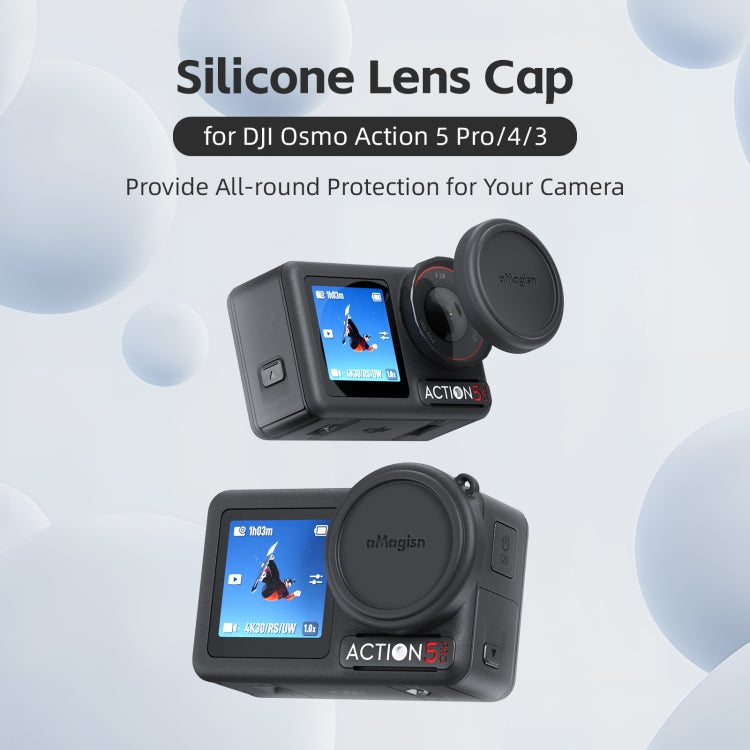 For DJI Osmo Action 5 Pro / 4 / 3 aMagisn Silicone Lens Protective Cover