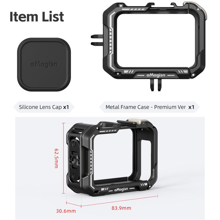AMagisn Upgrade Ver Metal Rabbit Cage For GoPro HERO13 Black / HERO12 Black / HERO11 Black / HERO10 Black / HERO9 Black, AP10