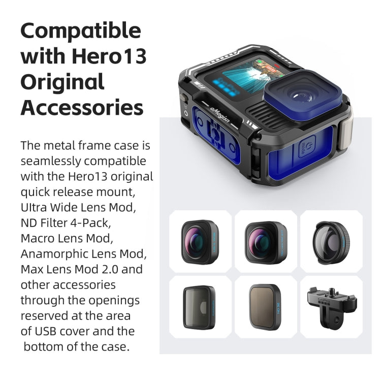 AMagisn Upgrade Ver Metal Rabbit Cage For GoPro HERO13 Black / HERO12 Black / HERO11 Black / HERO10 Black / HERO9 Black, AP10