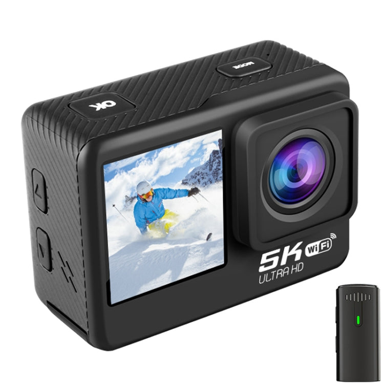 5K/30FPS WIFI HD Anti-Shake Remote Touch Dual-Screen IP68 Waterproof Sports Camera, Microphone Version