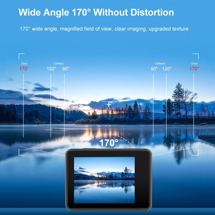 5K/30FPS WIFI HD Anti-Shake Remote Touch Dual-Screen IP68 Waterproof Sports Camera, Microphone Version