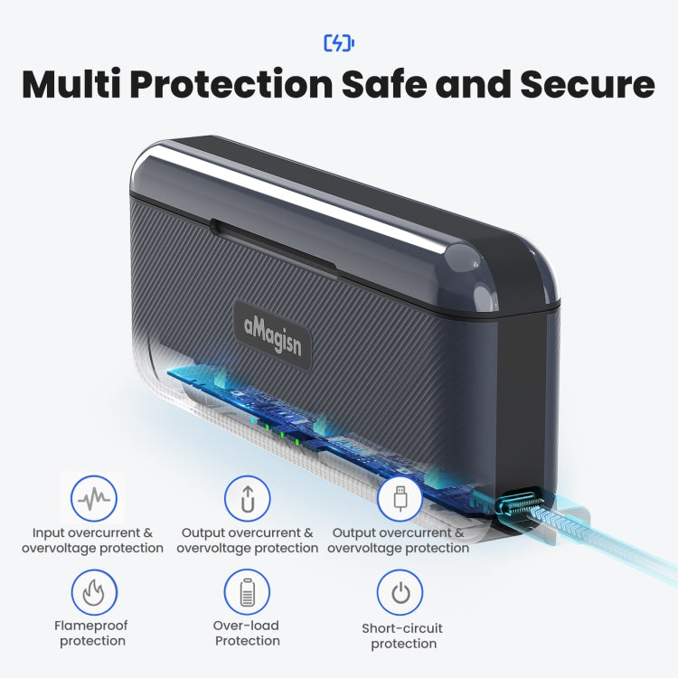 For DJI Action 5 Pro aMagisn Battery Charger Fast Charging Box Storage Compartment